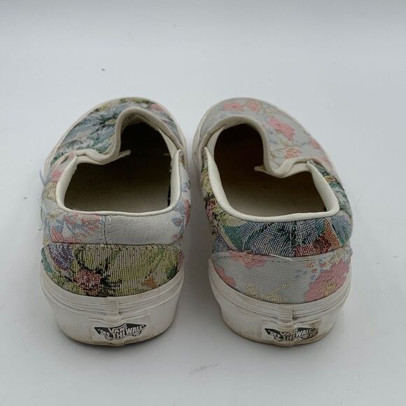 Vans Women's Floral Canvas Slip-On Sneakers - Pink and blue floral mixed media - Picture 7 of 12